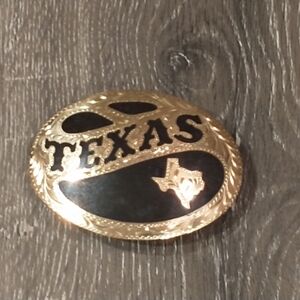 Rare Silversmith Award Design Medals ADM Belt Buckle Texas Map, black And Gold